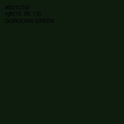 #0D1C0D - Gordons Green Color Image